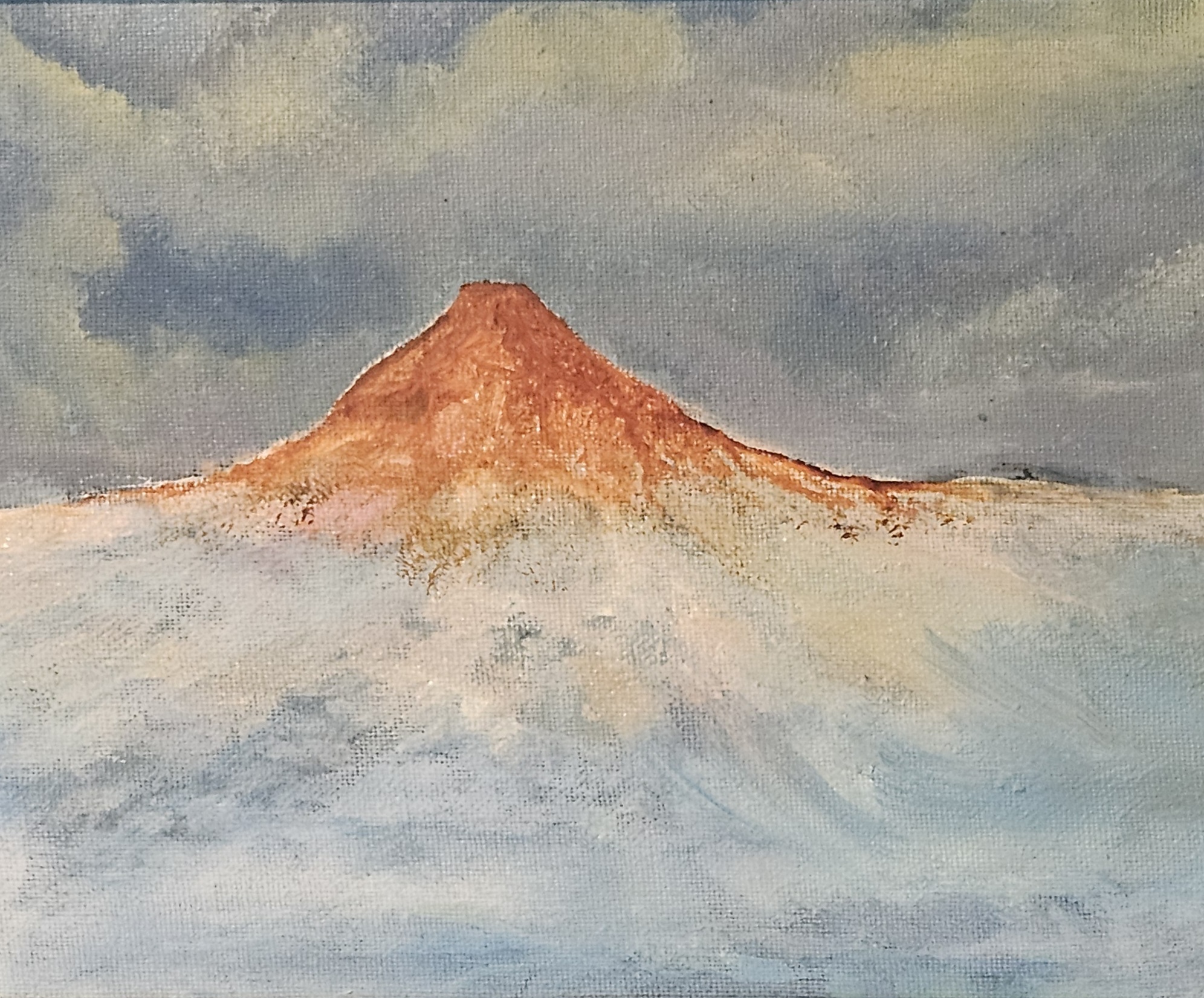 Mt Hood Rising Out of the Clouds